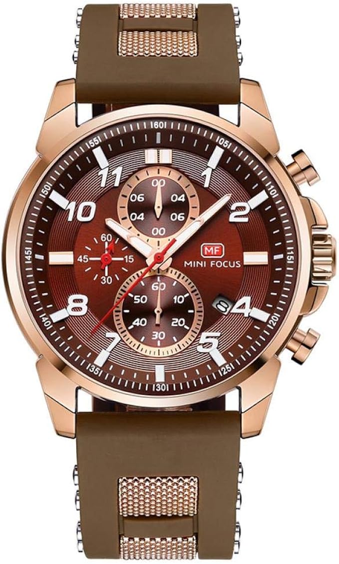 Men's Watches,Chronograph Quartz Sports Watches Silicone Strap Wrist