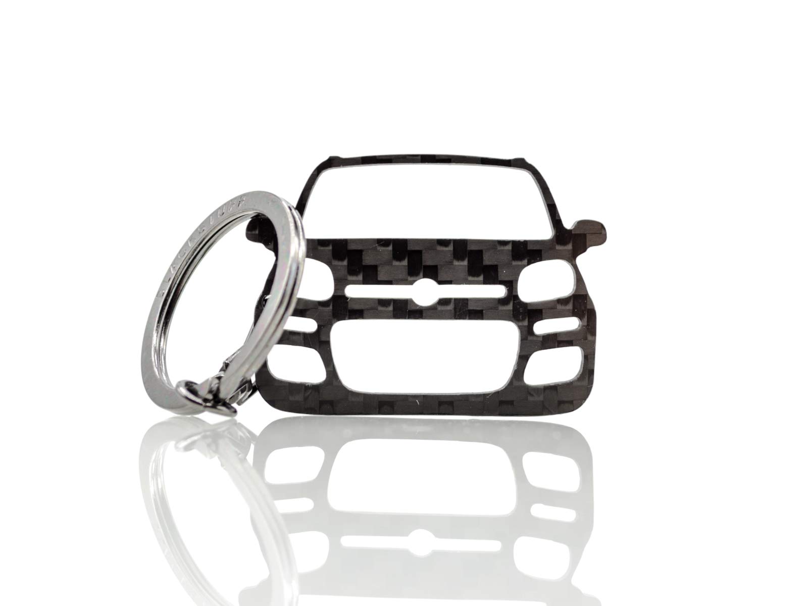 BlackStuff Carbon Fiber Keychain Keyring Ring Holder Compatible with Panda 2011-2019 BS-610