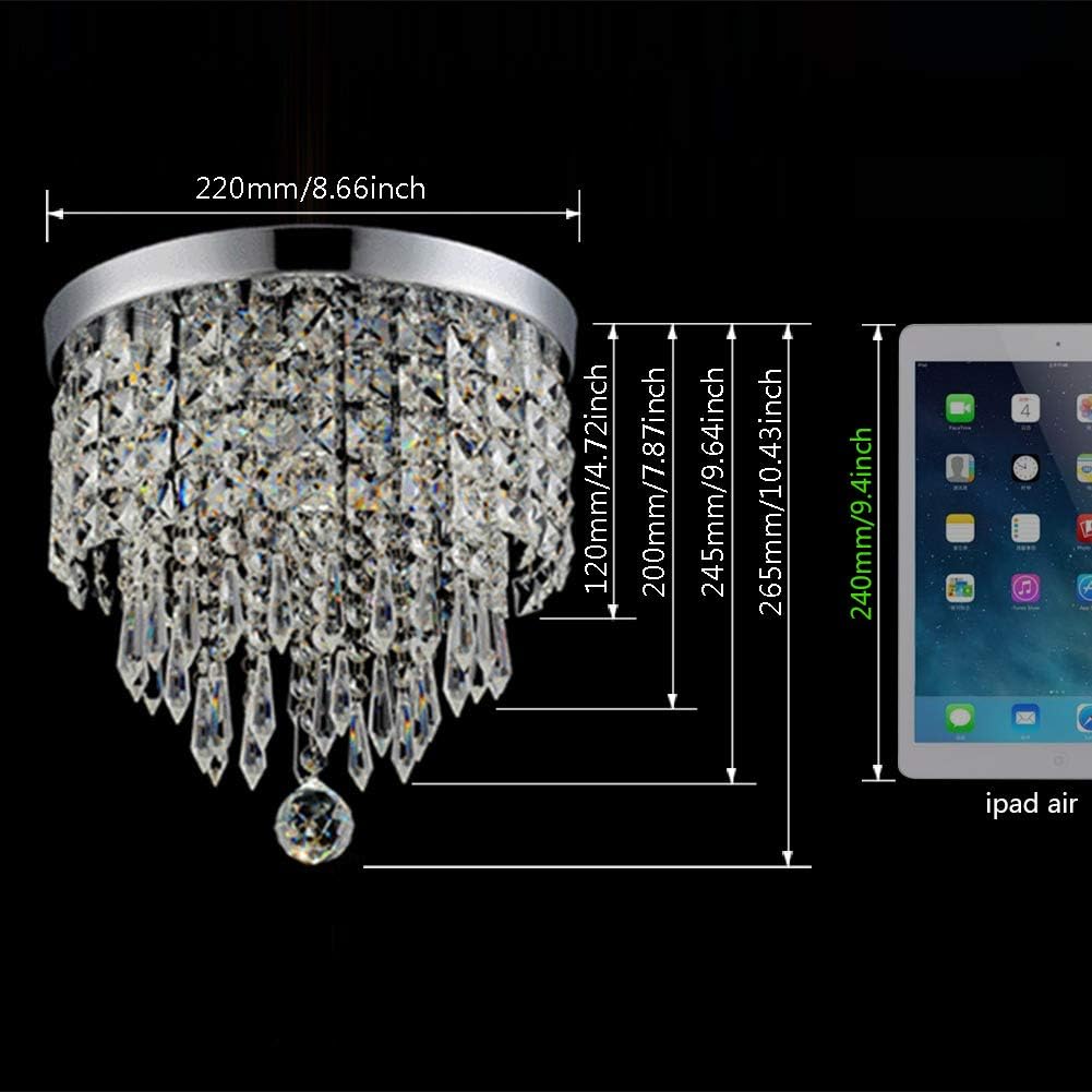 Hile Lighting KU300074 Modern Chandelier Crystal Ball Fixture Pendant Ceiling Lamp H10.43" X W8.66", 1 Light - - 