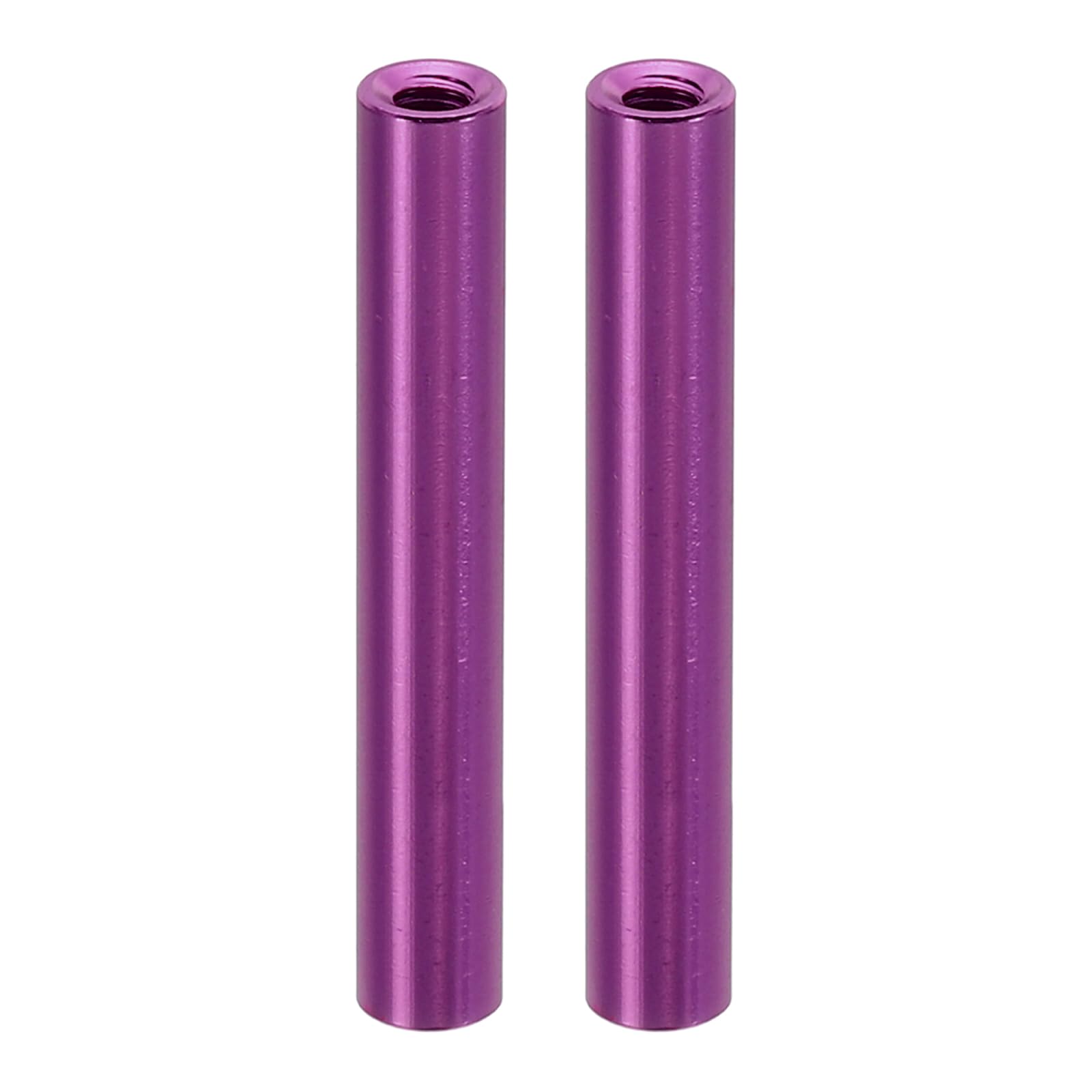 PATIKIL 2pcs M3 Metal Threaded Standoff Spacer Nuts, Round Aluminum Spacers Female Coupling Screws, 1/8" ID x 3/16" OD, Purple 3x5x35mm