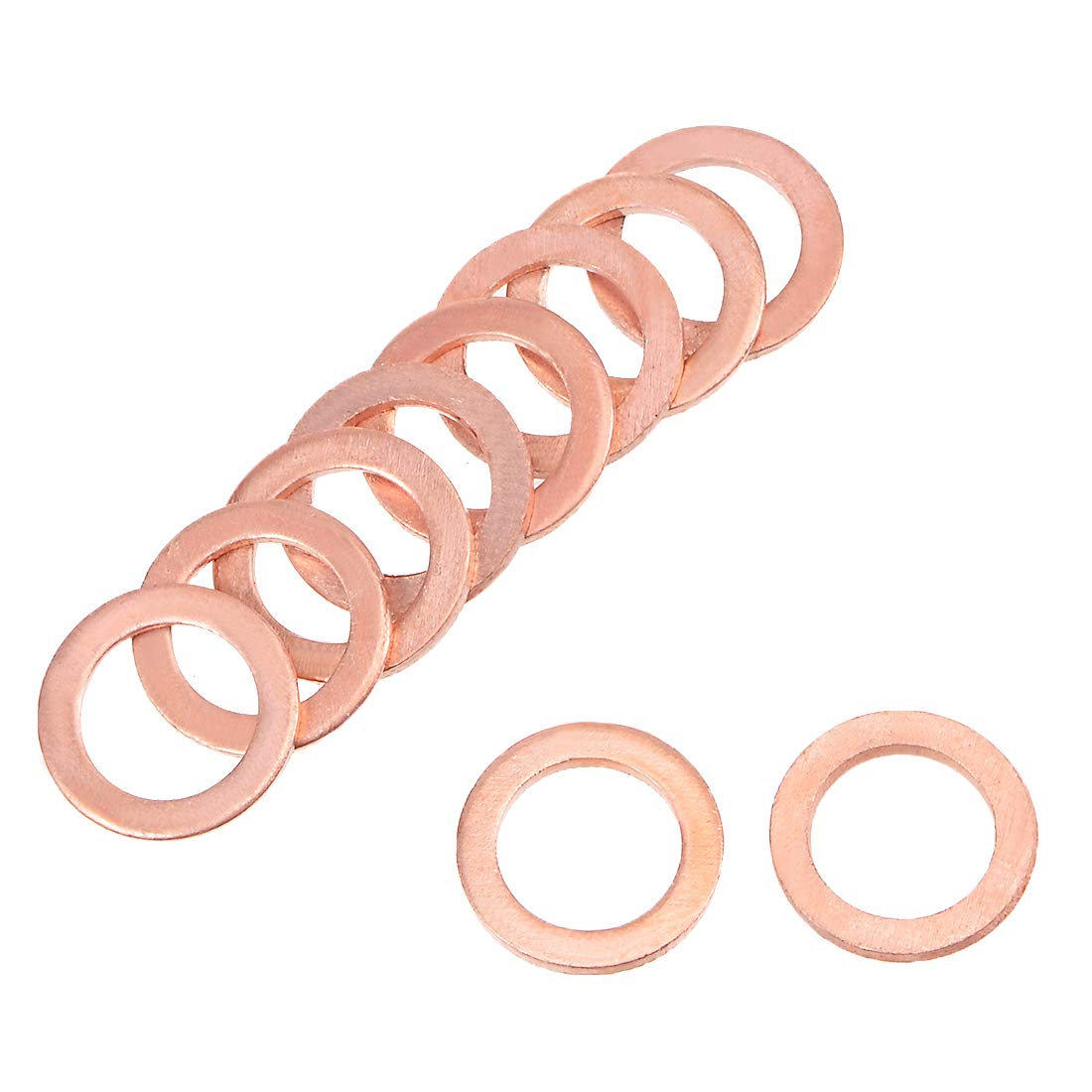 uxcell 50Pcs 8mm x 12mm x 1mm Copper Flat Washer for Screw