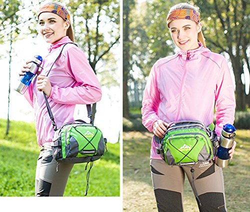 Han Shi- Sports Bag, Waterproof Running Belt Bum Waist Pouch Fanny Pack Camping Sport Hiking Shoulder Bag (Green)