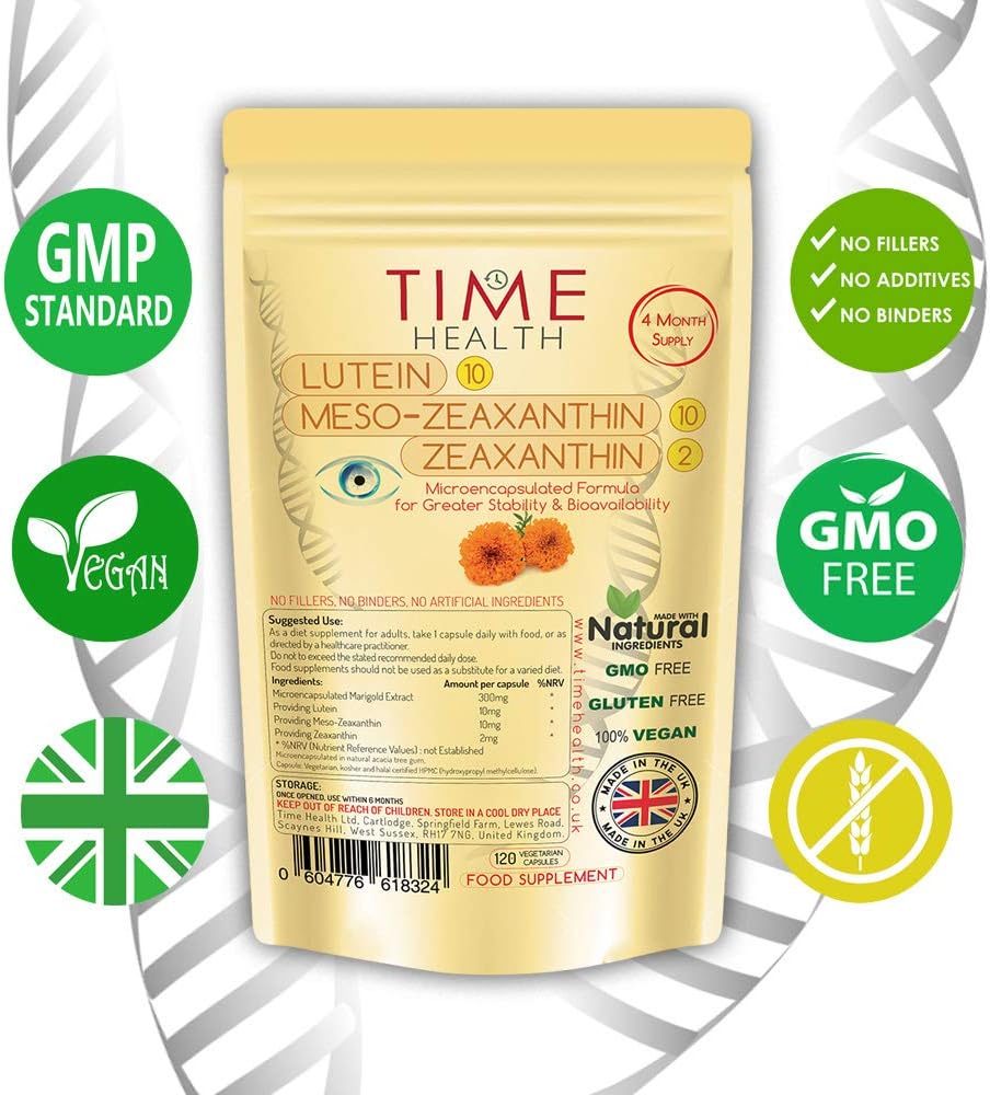 Lutein 10mg, Meso-zeaxanthin 10mg, Zeaxanthin 2mg, Micro-encapsulated Formula, 100% Pure Natural Highly Bioavailable - Image 4