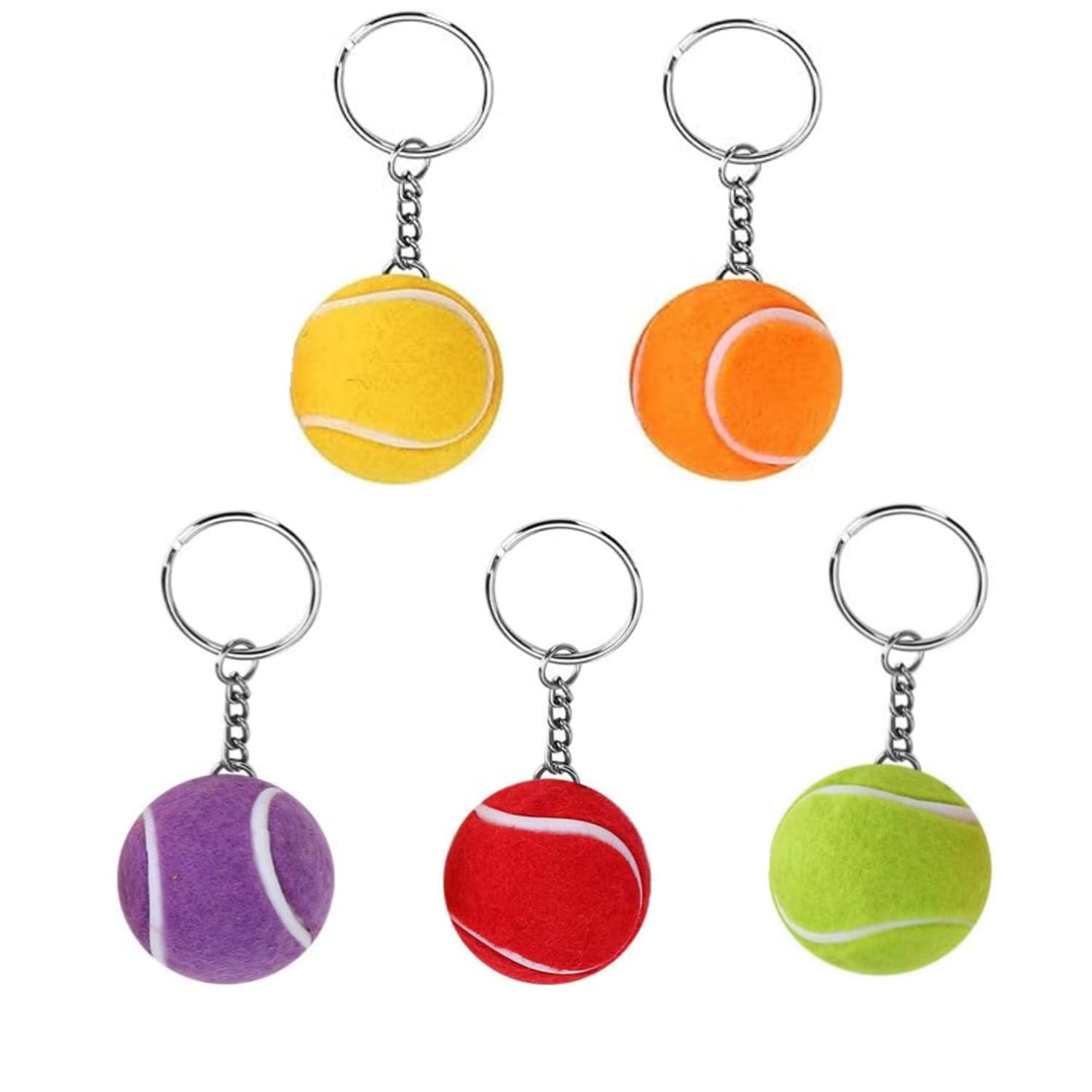 JJiaoLinin Tennis Ball Key Pendant,10 Pieces Tennis Ball Keychain Keyring Pendant Bag Pendant Metal Key Rings with Tennis Tennis Ball Key Chain Car Bag Pendant Keyring Gift