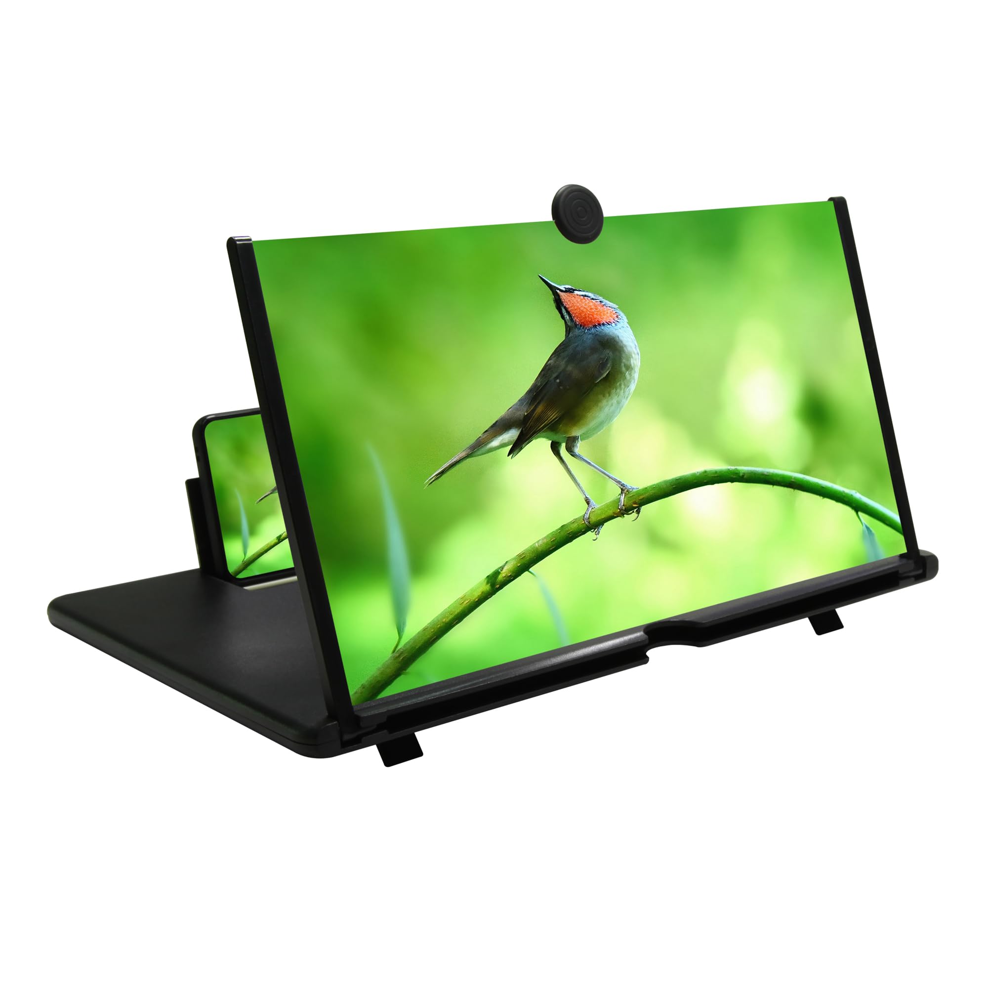 Photo 1 of 12" Mobile Phone Screen Magnifier,3D HD Mobile Magnifier Projector Screen for Movies,Videos, Foldable Phone Stand with Screen Amplifier,Supports All Smartphones (Black,12 inches)