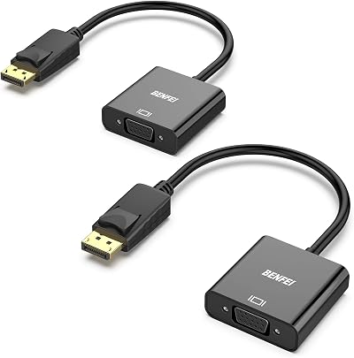BENFEI DisplayPort to VGA Adapter 2 Pack Gold-Plated DP to VGA (Male to Female)