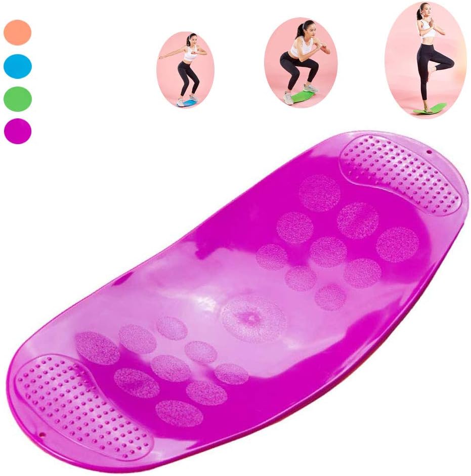 DAZHAL Balance Board Abdominal Legs Muscles Exercise, Wobble Board Fit Anyone Strength Coordination Workout Fitness And Physical Therapy Purple