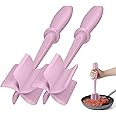 2 Pcs Meat Chopper, Hamburger Grinder, Premium Heat Resistant Smasher for Ground Beef, Burger Grinder Nylon Potato Mix Tool-Pink
