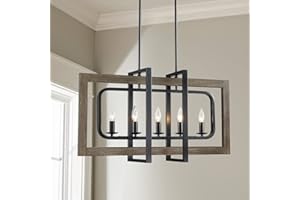 Saint Mossi 5-Lights Antique Bronze Oaky Painted Farmhouse Chandelier Light Fixture,Metal Kitchen Island Lighting,Farmhouse P