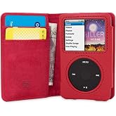 Snugg iPod Classic Case Leather Flip Case [Card Slots] Executive Apple iPod Classic Wallet Case Cover and Stand Red - Legacy Series