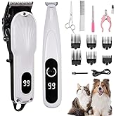 VCM Grooming Kit and Paw Trimmer for Cat Dog 2 in 1 Cordless Hair Clippers for Matted Hair Cats Dogs Quiet Shaver for Thick Hair Pets Horse Animals
