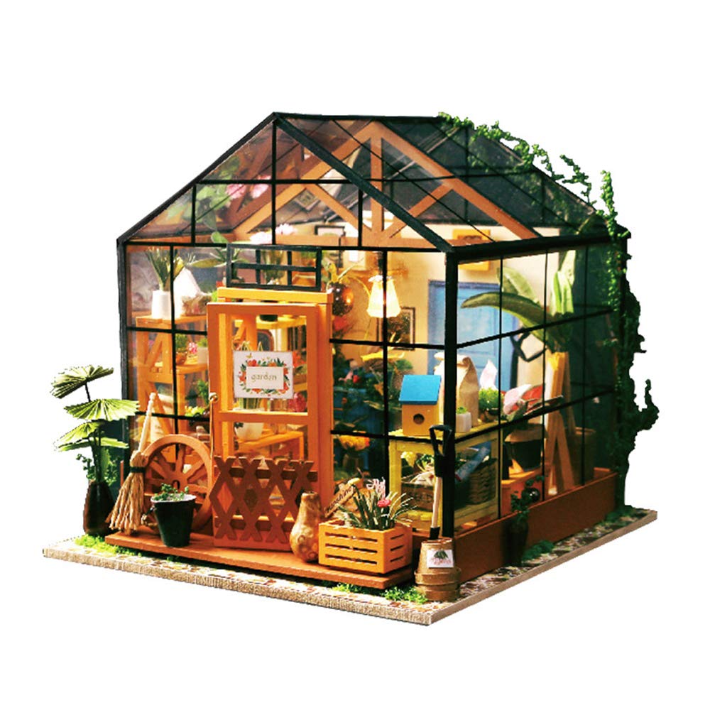 Decdeal DIY Puppenhaus Miniatur mit Möbeln Holzzimmer