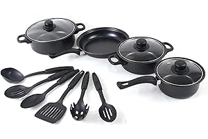 Non-Stick Cookware Set - 13 Piece Pots Pans Set with Frying Pan Saucepan Lid Utensils