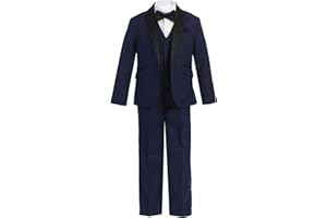KING FORMAL WEAR Boys Premium Paisley Patterned and Solid Shawl Lapel Tuxedos - Many Colors