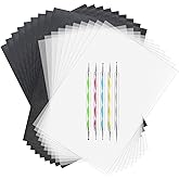 ASTARON Carbon Paper Set, 150 Sheets Black Transfer Copy Paper and Tracing Paper with 5 Pieces Embossing Styluses Tools, Carb