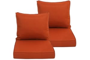 Localive 24x24 Inch Outdoor Deep Seat Cushions Set of 2,Thick High-Density Foam, Removable Cover with YKK Hidden Zipper,Water