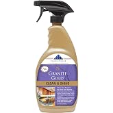 Granite Gold Clean &amp; Shine for Natural Stone and Quartz, 24 oz Spray | Streak-Free Finish on Granite, Marble, Travertine and Engineered Countertops, Safe on Food-Prep Surfaces - Made in the USA