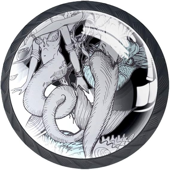 Molusco Nautilo Y Sirenas Tirador De Mango 4 Unids Mango De Armario de