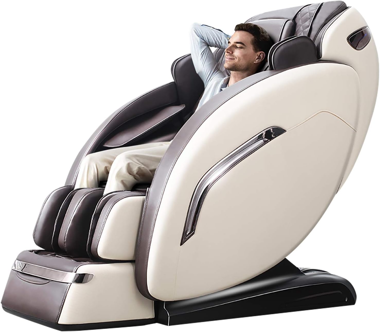 Massage Chair by KTN, Zero Gravity Massage Chair, Shiatsu Full Body Air Massage Chair Recliner with Space Saving, Yoga Stretching, SL Track, Bluetooth Speaker, Heat&Foot Roller (Brown)