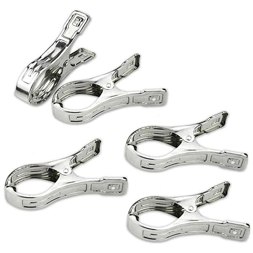 Beach Towel Clips, 5 PCS Large Pegs for Sunbed Towels Stainless Steel
