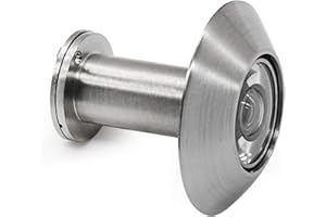 Earl Diamond - Door Viewer Peephole, Solid Brass 200-Degree Security Peephole with Heavy Duty Rotating Privacy Cover for for 1-3/8" to 2-1/6" Doors for Home Office Hotel - Satin Nickel