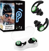 Hearprotek Swimming Ear Plugs Adults 2 Pairs Reusable Silicone Black