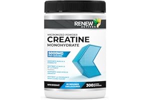 RENEW ACTIVES Micronized Creatine Monohydrate – 100% Pure, Vegan & Keto-Friendly, 5000mg Per Serving – Supports Muscle Growth