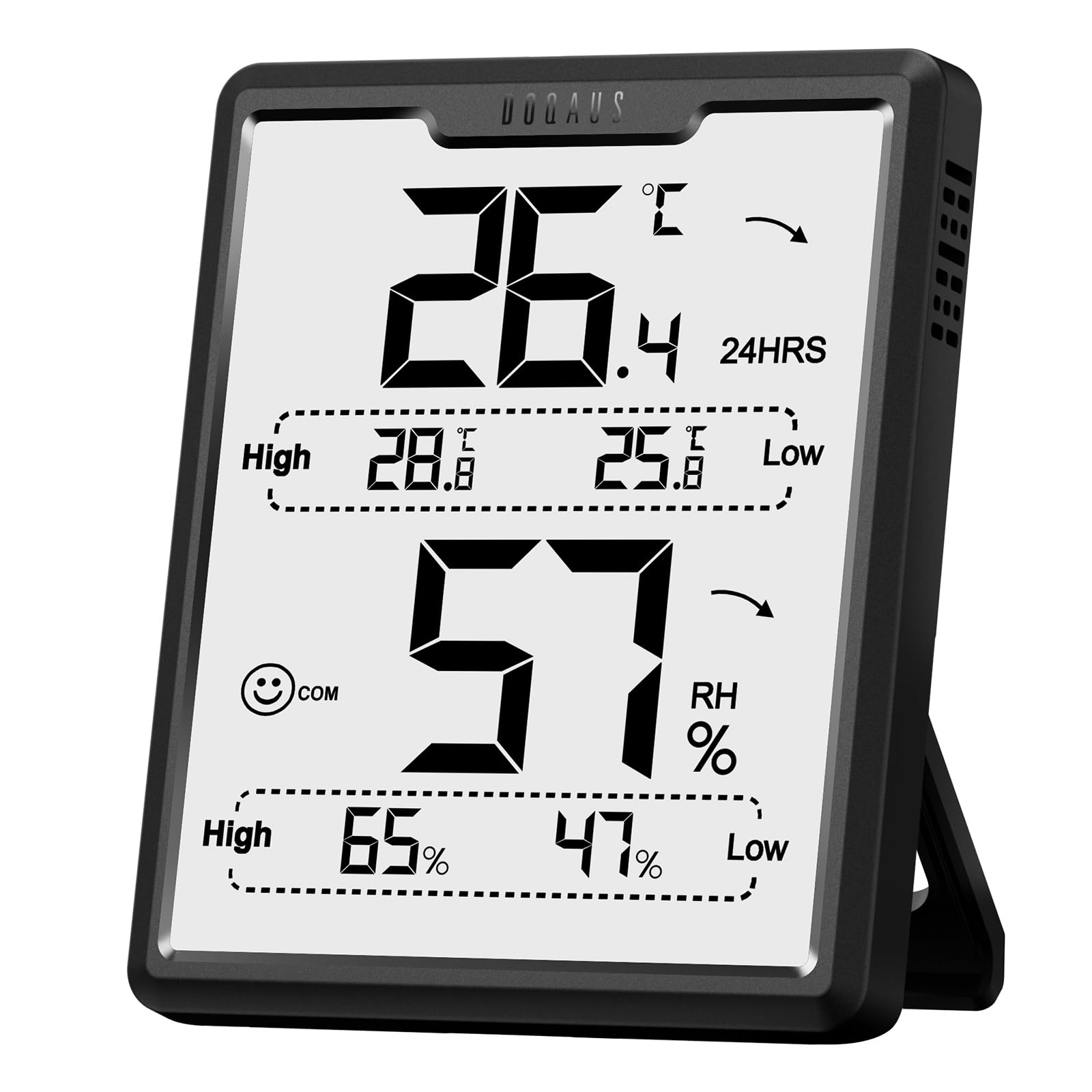 DOQAUS Room Thermometer, Humidity Meter,Digital Thermo-Hygrometer Indoor with High Low History,LCD Screen Baby Room Thermometer with High Accuracy, ℉/℃ Selectable, for Greenhouse,Nursery,Basement