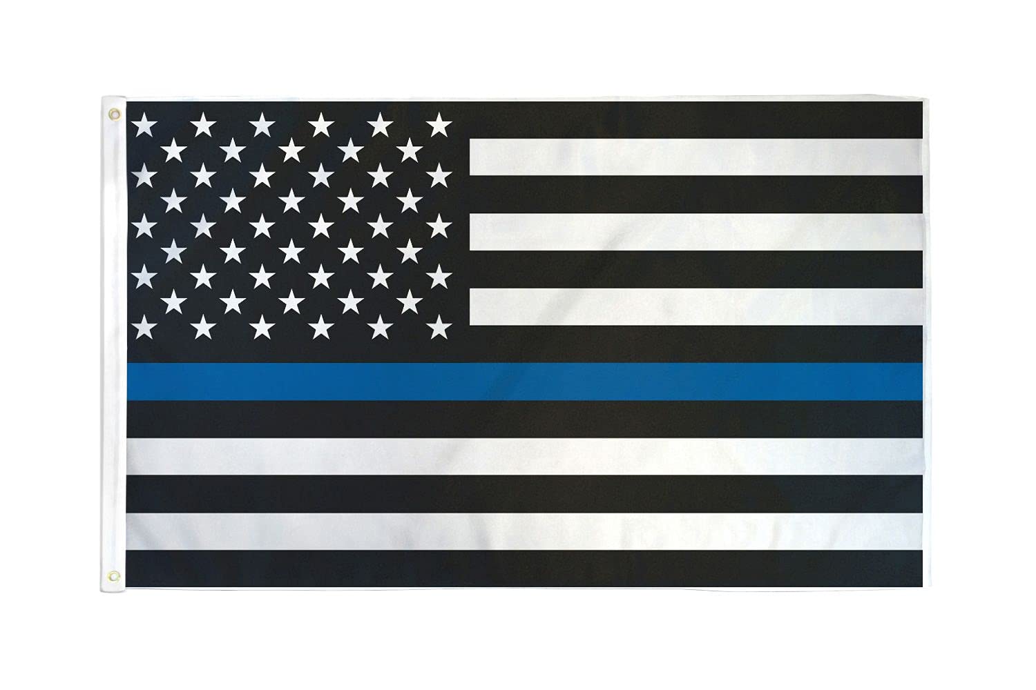 AZ FLAG - Thin Blue Line American Flag - 3x5 Ft - 100D Polyester United States Police Banner with Two Metal Grommets - Fade Resistant - Vivid Colors - 3' x 5' Feet - 150x90 Cm