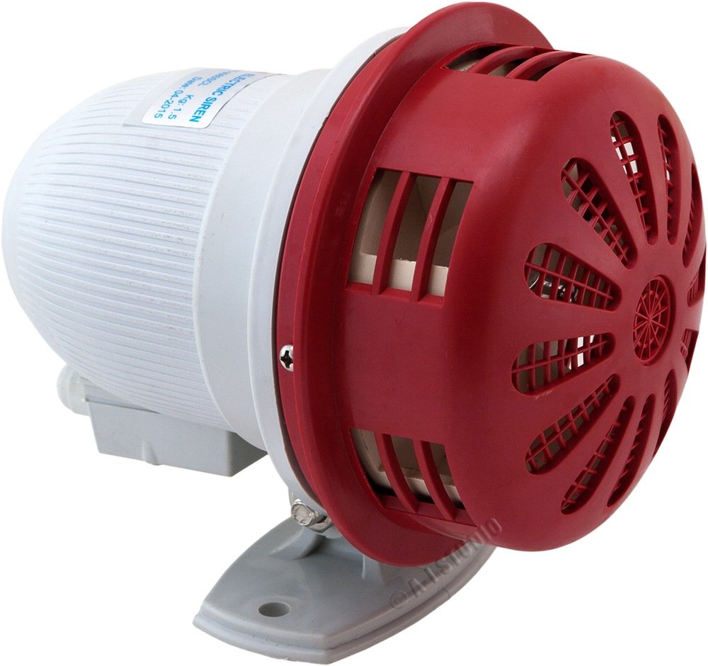 Vixen Horns Loud 105db Electric Motor Powered Alarm / Siren (Air Raid) Small / Compact 12 V vxs4006 Vehicle - Medium Red VXS9080SCL