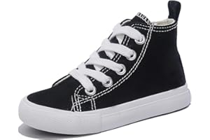 OPOEE Boys & Girls High Top lace-up Kids' Espadrcanvas Shoes Back-to-School Season Little White Shoes Teen Classic Kids' Sneakers Tennis Shoes Baby Skate Shoes