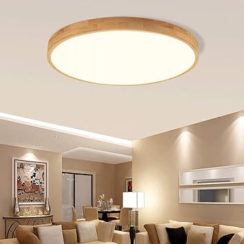 Fcx Light Holz Rund Led Deckenleuchte Dimmbar Wohnzimmer Schlafzimmer Modern Holz Stil Deckenlampe Esszimmer Fernbedienung Deckenbeleuchtung Wood 48w60cm Amazon De Kuche Haushalt