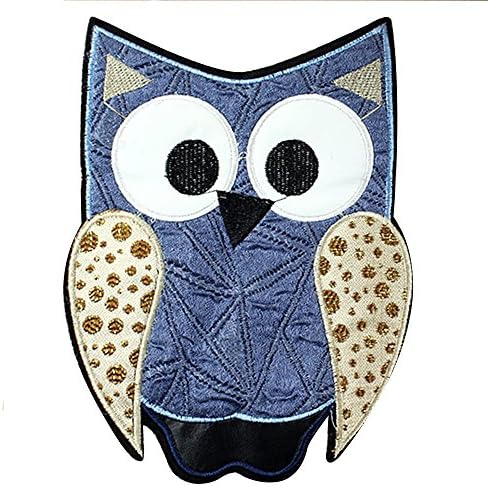 Assorted Size Iron On Embroidered Motif Applique Glitter Sequins Decoration Patches DIY Sew on Patch for Jeans Clothing Jacket Handbag Shoes(Owl)