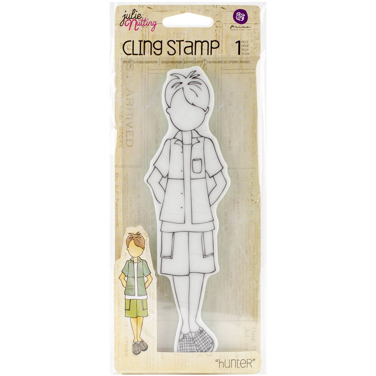 Prima Marketing Julie Nutting Mixed Media Cling Rubber Stamps-Hunter