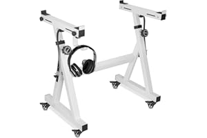 OUUTMEE Piano Keyboard Stand Wheeled Adjustable Width & Height Z Style Portable Professional Heavy Duty Digital Electronic Pi