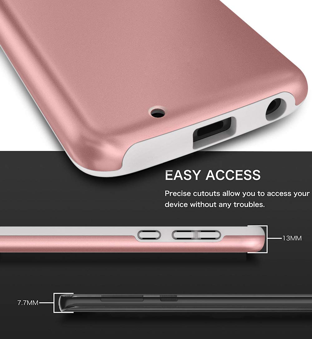 Moto G6 Case, Androgate [Pearl Series] Hybrid Matte Protective Back Cover Bumper Case Motorola Moto G 6th Generation (2018), Pink Gold