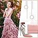 CIUNOFOR Threader Earrings Drop Dangle Earrings for Girls Women Silver Gold Rose Gold Earrings