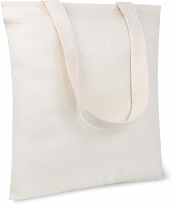 TOPDesign 10-Pack Economical 11.8"x13" Cotton Tote Bags, Lightweight Small Reusable Grocery Shopping Cloth Bags, Suitable for DIY, Advertising, Promotion, Gift, Activity