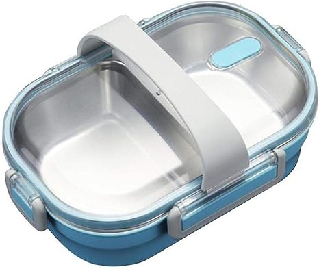 Amazon 日本のポータブルランチボックスキッズスクール304ステンレス鋼弁当箱キッチン漏れ防止食品容器フードボックス Blue 弁当箱 オンライン通販