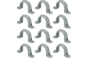 PATIKIL 3/4 Inch Plastic Conduit Clamp, 12 Pcs PVC Pipe Strap 2 Holes Conduit Strap Plastic Pipe Supports for PVC Pipes Condu