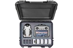 INNVO Hard Case for DJI Mini 3/4 Pro Fly More Combo RC 2 / RC-N2 Compatible with DJI Mini 3PRO, Waterproof Shockproof Dust-proof, Strap for Drone Organize Storage Transport, Black (Case ONLY)