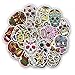Halloween Skull Stickers Pack (60pcs) Laptop Skull Decals Dia de Los Muertos Mexican Day of The Dead Sticker Bomb Water Bottle Luggage Bike Computer Skateboard Vinyl Decal Pack