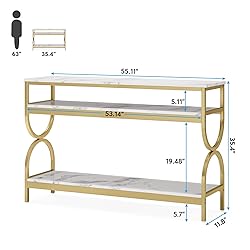 Tribesigns 3-Tier Console Table, 55 inch Sofa Table