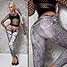 Women's Punk False Broken Hole Denim Print Fake Jeans Leggings (Black)
