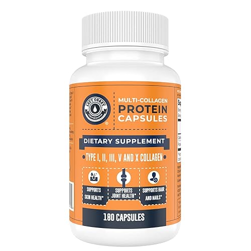 Multi Collagen Protein Capsules (Collagen Caps 1 2 3 5 10) - 180 Collagen Peptide Pills. Grass Fed Bovine, Chicken & Eggshell Supplement for Men and Women by Left Coast Performance