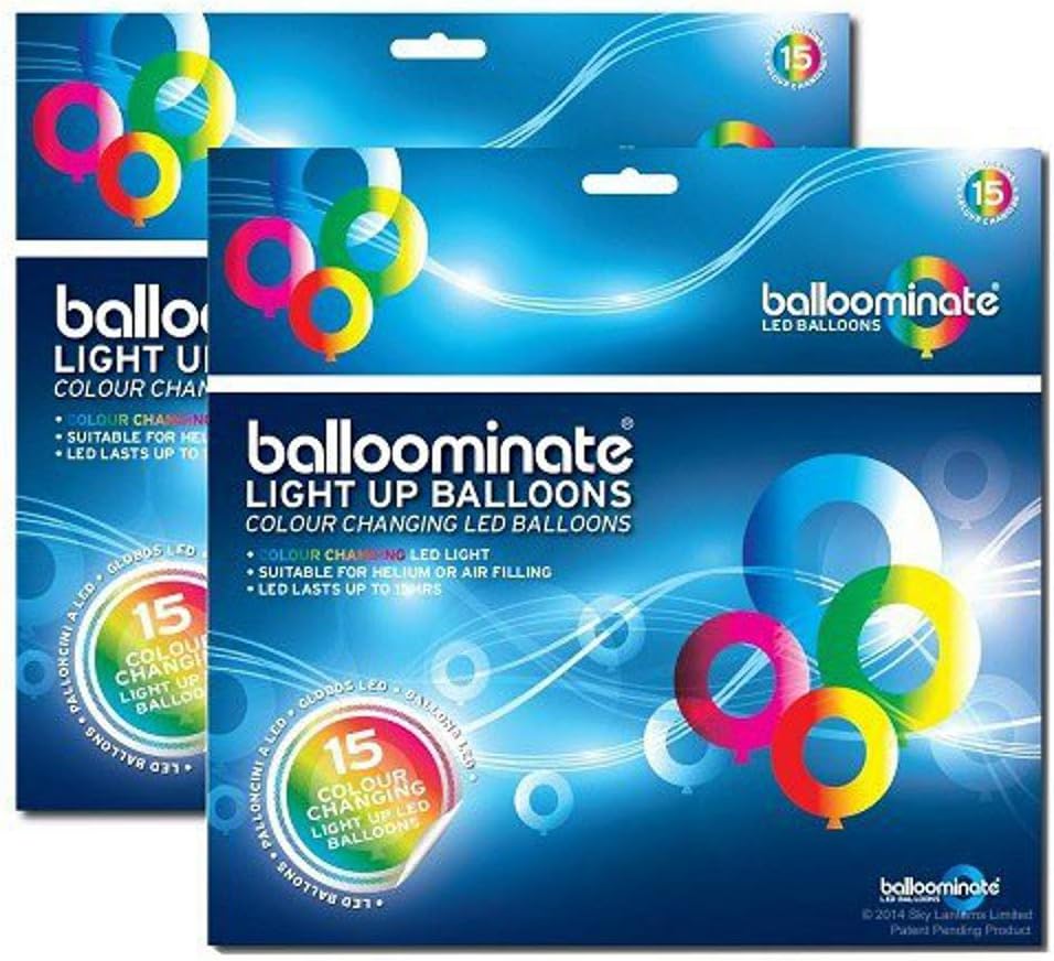 Balloominate 30 pack of Colour Changing LED Light Up Balloons. Great for Parties and Celebrations.
