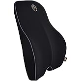 TripHug Lumbar Support Pillow for Car, Office, and Gaming Chair, Lumbar Cushion Desk Chair Back Cushion, Memory Foam Back Support Pillow, Comfortable and Breathable, Ergonomic Back - Black