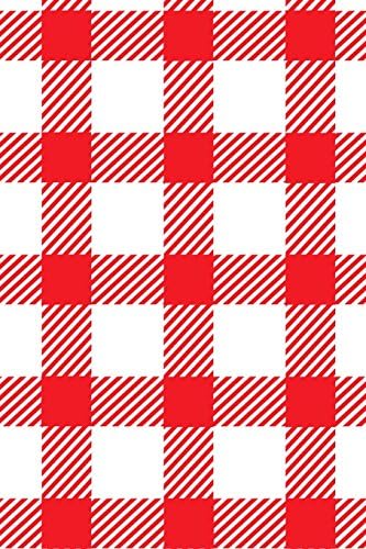 Country Red: 150 Lined/Ruled Journal Pages Planner Diary Notebook with Red Checkered Country Picnic Tablecloth Image Pattern Design on the Cover