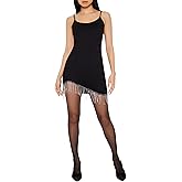 Forever 21 Womens Rhinestone Fringe Cami Mini Dress