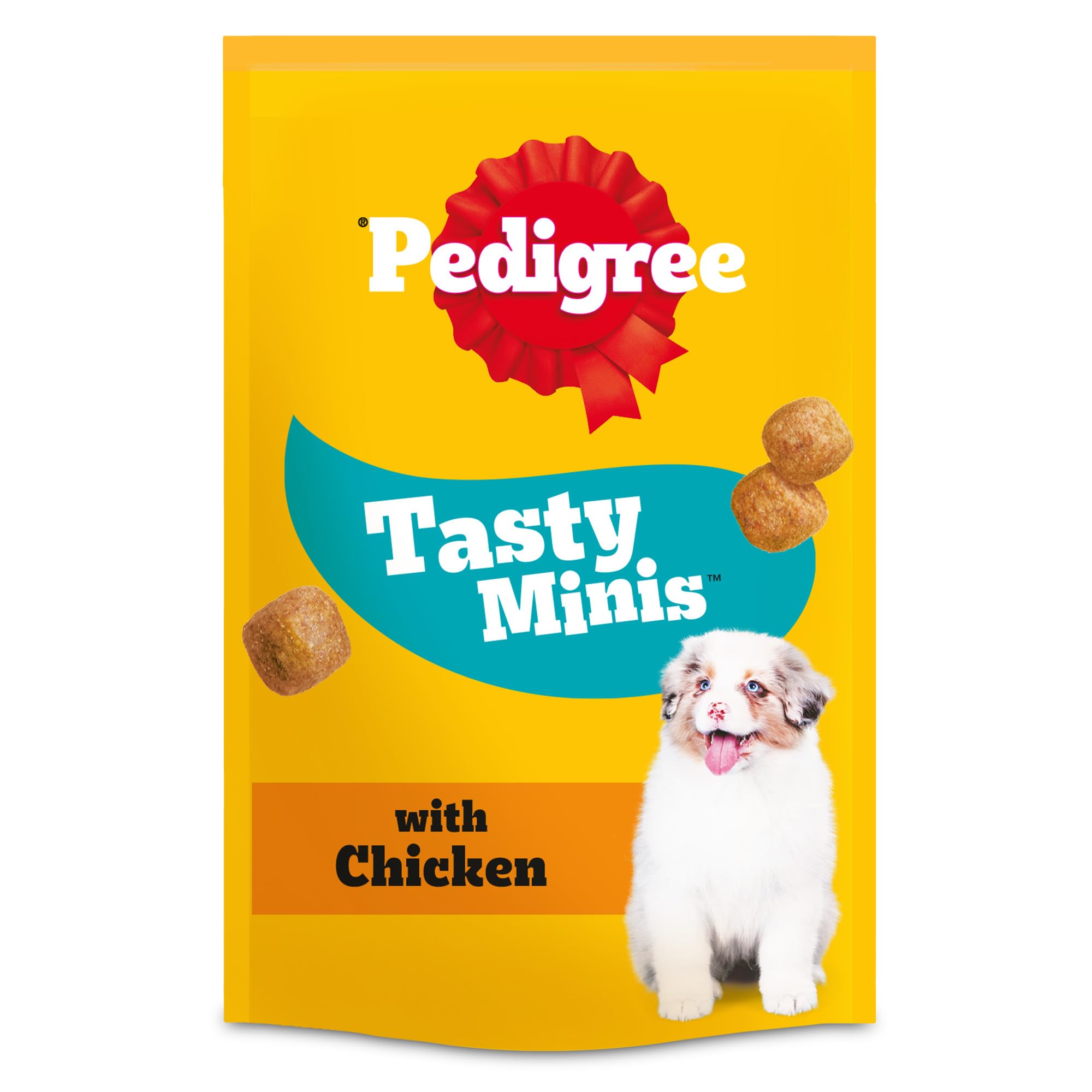Pedigree Tasty Minis - Puppy treats, chewy cubes with chicken - training treats, Pack of 8 (8 x 125 g)